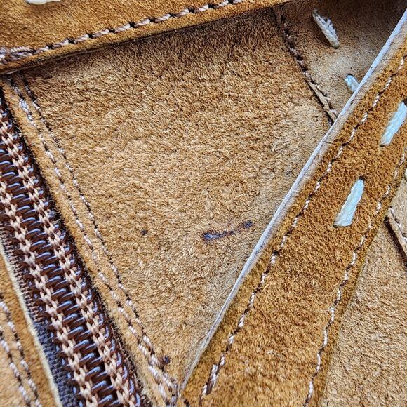 Hush Puppies Chardon Belt Suede Boots Booties Womens Size 7 Cognac Brown Western - Picture 9 of 12